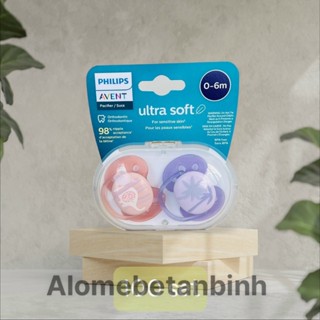 (MẪU MỚI 2023 NHẬP MỸ )SET 2 TY NGẬM AVENT  ULTRA SOFT 0-6 OR 6-8 TY NGẬM CHỈNH NHA CHO BÉ