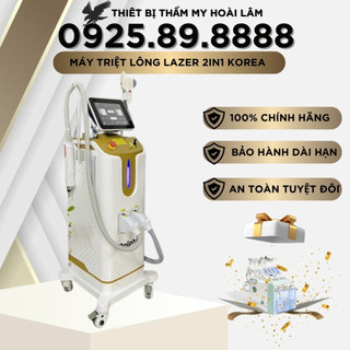 Máy triệt lông diode và laser xóa xăm korea 808 2in1 dòng 10 thanh