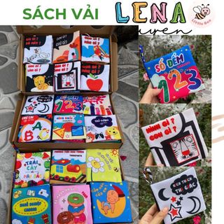 Sách vải Montessori song ngữ cho trẻ em có âm thanh, màu sắc, con vật giúp bé phát triển đa giác quan tăng tương tác