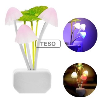 Đèn ngủ cảm ứng đổi màu hình nấm ngũ sắc - đèn ngủ cảm ứng 2in1 - tesovn