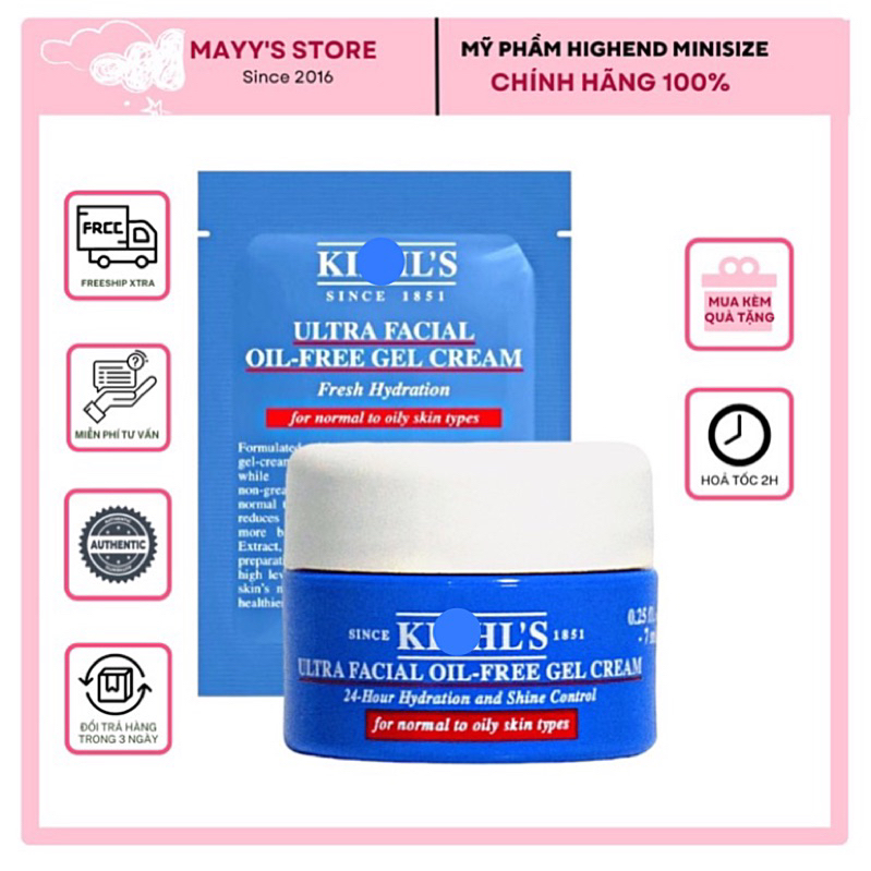 Kem Dưỡng Cấp Nước 𝐊𝐢𝐞𝐡𝐥𝐬 Oil Free Gel 7ml