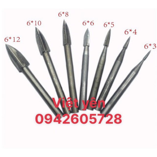 Mũi khắc gỗ , mũi chạm khắc ba cạnh trục 6 mm đầu nhọn ba cạnh