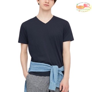 Áo nam cotton cổ tim uniql0 dư xịn công nghê airism siêu mát size xl xxl