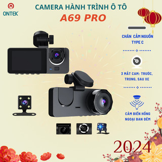 Camera Hành Trình Ontekco A69 Pro Chính Hãng. Full HD. Quay Đêm Hồng ngoại. có Ghi âm buồng lái