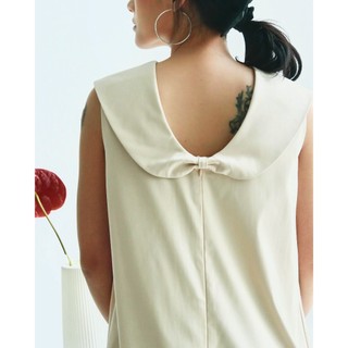 Chicka Chicka - Đầm suông cổ thủy thủ màu be