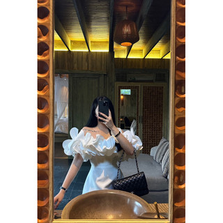Renies Dress - Váy Trễ Vai Phối Hoa
