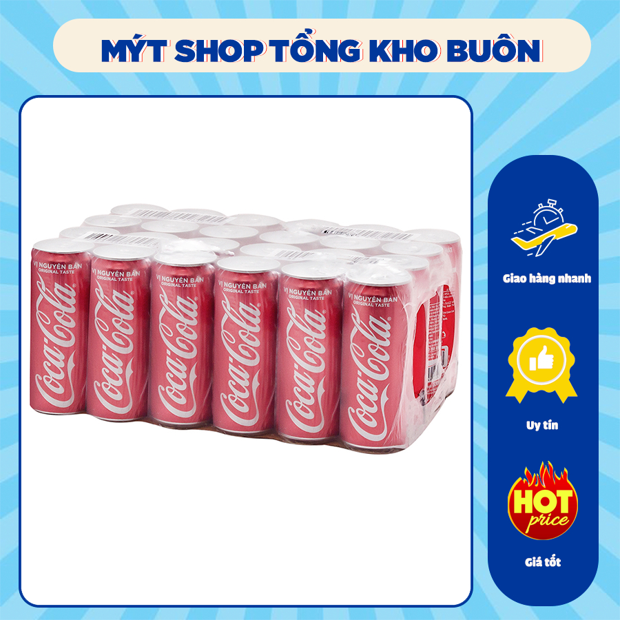 Lốc 6 Lon Nước Giải Khát Coca-Cola vị Nguyên Bản Original Lon 320ml, nước giải khát có gas - HÀNG CÓ SẴN