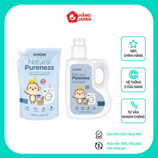 Nước giặt đồ hữu cơ cho bé Kmom chiết xuất thảo mộc tự nhiên túi 1300ml/ can 1700ml