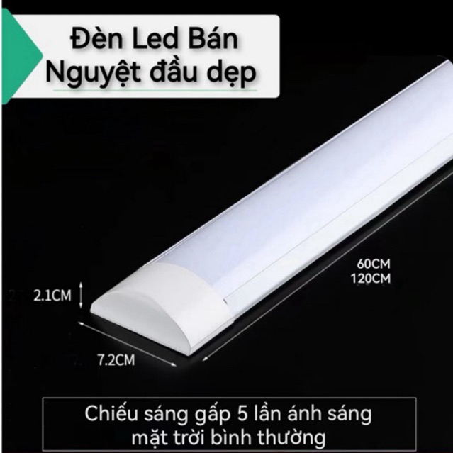 ĐÈN LED BÁN NGUYỆT ĐẦU DẸP 60CM -20W TUÝP LED SIÊU SÁNG , NHỰA CAO CẤP , CHỐNG BỤI , KÈM PHỤ KIỆN , ỨNG DỤNG