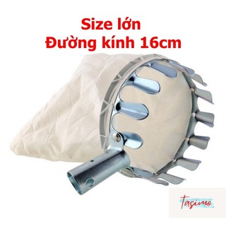 Dụng cụ hái trái cây trên cao đường kính 16cm bằng kim loại bền đẹp kèm túi đựng, vợt hái quả