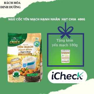 [Date Mới] Ngũ cốc yến mạch hạnh nhân hạt chia Xuân An(400g)-Tặng kèm ly sứ cao cấp