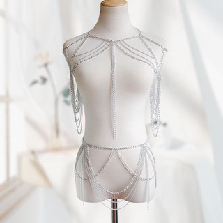 Bộ body chain dây xích bạc đai eo mã RU-603