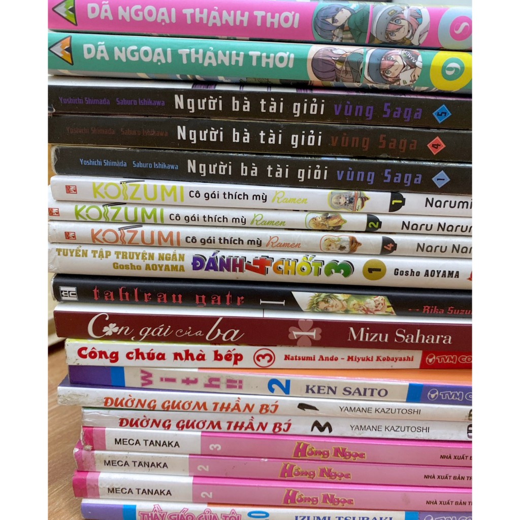 Vở truyên.tranh cũ: KoiZumi cô gái thích mỳ, Dã ngoại thảnh thơi, Người bà tài giỏi Saga, Kaguya sama, Con gái của ba