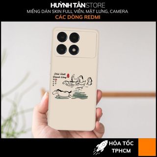 Dán skin redmi k70 k60 k50 k40 pro k60 ultra k50 k40 gaming full viền mặt lưng camera in thành ngữ độc đáo SKD W17