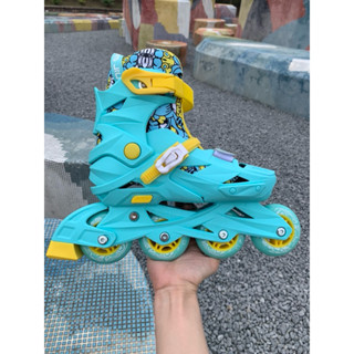 [Tặng tất patin chuyên dụng] Giày patin cao cấp Junior S2 màu xanh mint nhựa đúc toàn thân an toàn, có khoá bánh
