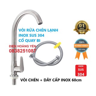 Vòi rửa chén lạnh inox 304 cao cấp
