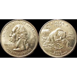 Đồng xu quarter dollar mỹ 2008, alaska