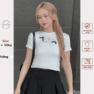 Áo thun babytee đính nơ đen Spring Ao0142/P8K9