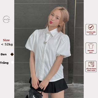 Áo sơ mi nữ tay bồng vạt tôm Spring Smtho856/P4K12