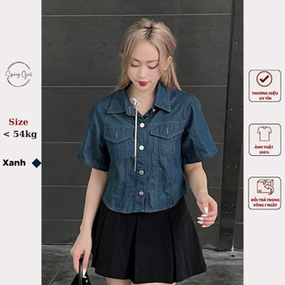 (Ảnh thật) Áo jean croptop tay ngắn Spring Aojeancrt7019/P0K1