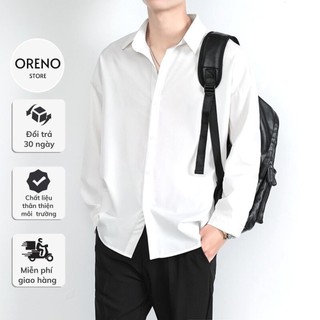 Áo sơ mi nam đẹp unisex trơn form rộng vừa áo trắng đi học nam vải mịn mềm mại phong cách Hàn Quốc