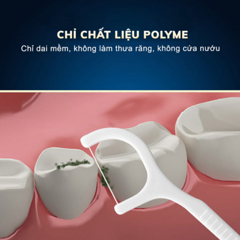 Hộp 50 tăm chỉ nhà khoa y tế, chất liệu nhựa PP an toàn cho sức khỏe