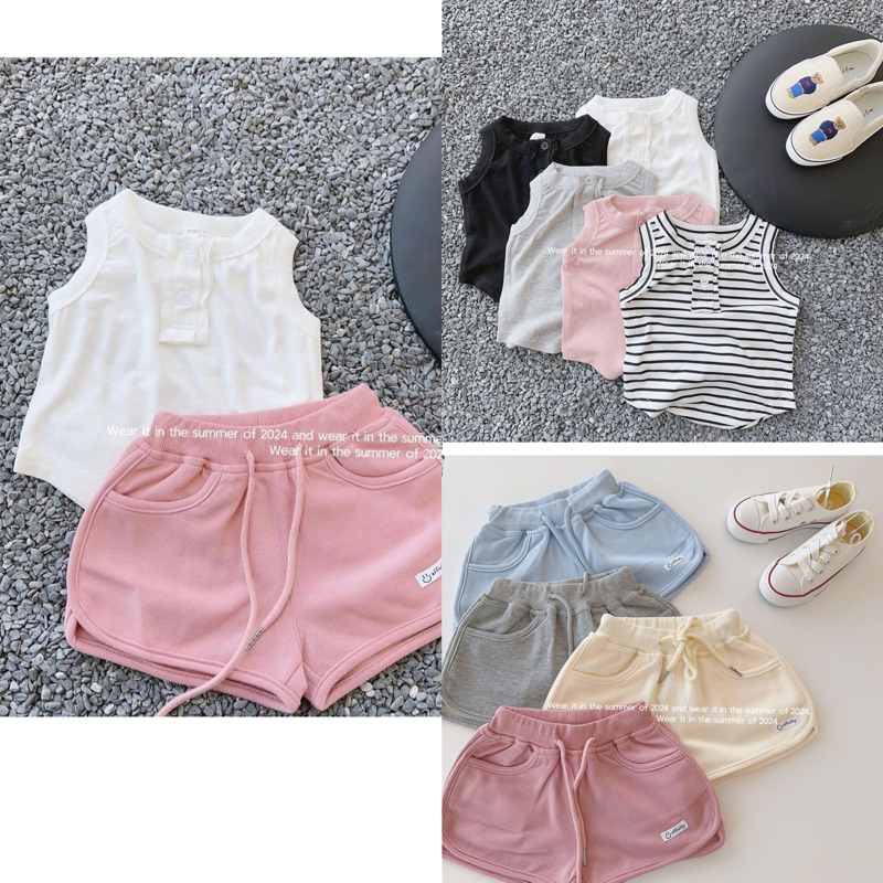 Set áo balo quần sooc basic cho bé hàng quảng châu ( hàng sẵn )