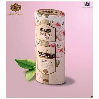 Trà Basilur nhập khẩu, uống hàng ngày, trà pha, 2 lớp tách biệt - Hoa hồng 100g