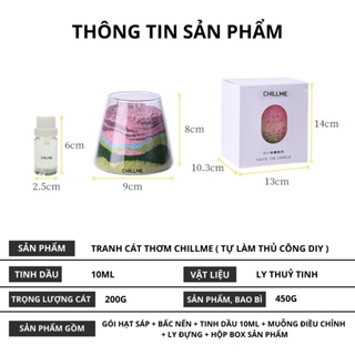 Nến thơm tranh cát Chillme handmade DIY làm quà tặng sinh nhật khử mùi