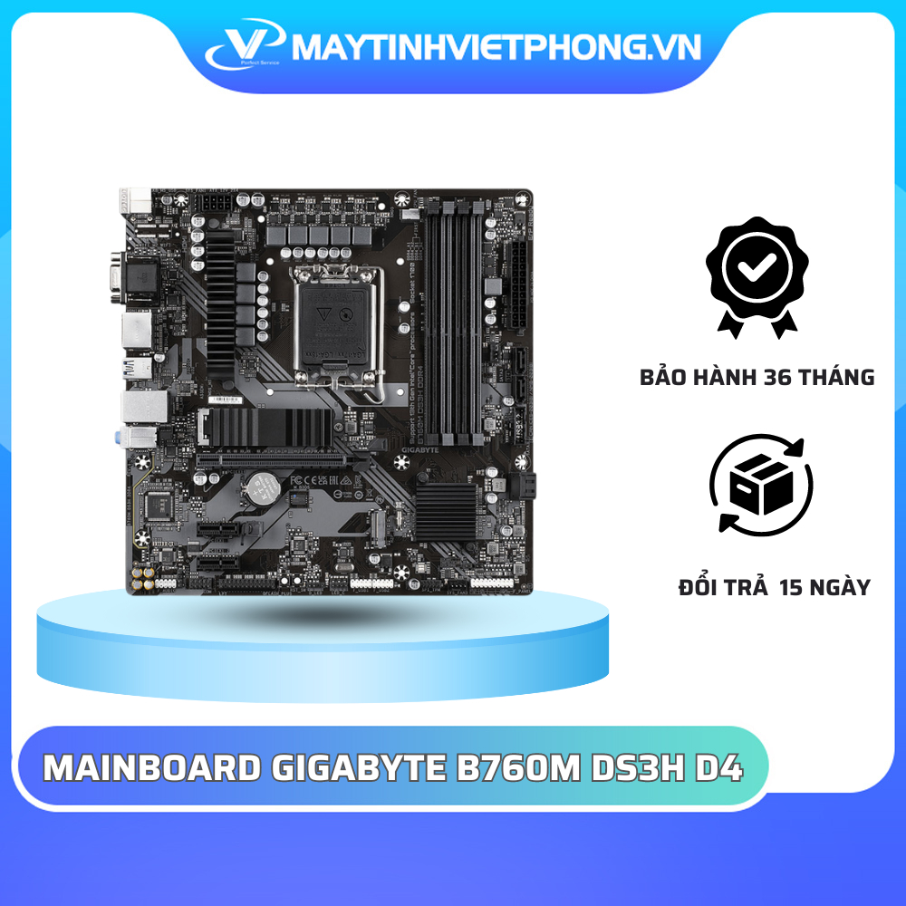 MAINBOARD GIGABYTE B760M DS3H DDR4 [HÀNG FULL VAT]
