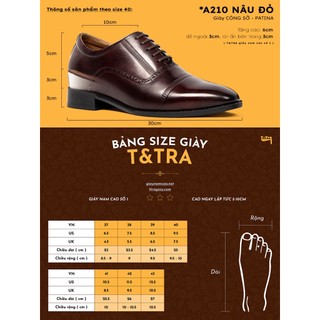 [ 6CM ] Giày Độn Nam T&TRA A210 NĐ