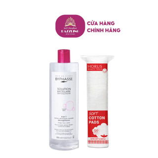 Combo nước tẩy trang byphasse 500ml + bông tẩy trang 120 miếng