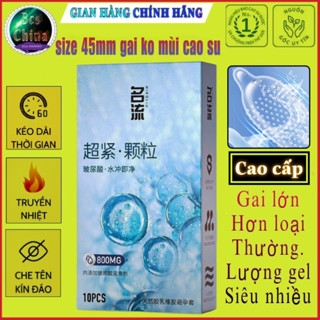 Bao cao su gai SMALL size nhỏ 45mm nhiều bôi trơn hạt nổi bao quanh cao cấp không mùi hộp 10 cái