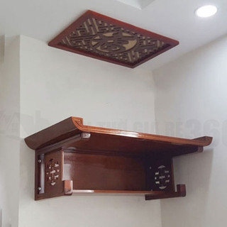 Bàn thờ treo tường gỗ màu nâu - Bàn Thờ Treo Tường Gỗ Sồi phủ ngang 60cm-70cm-80cm