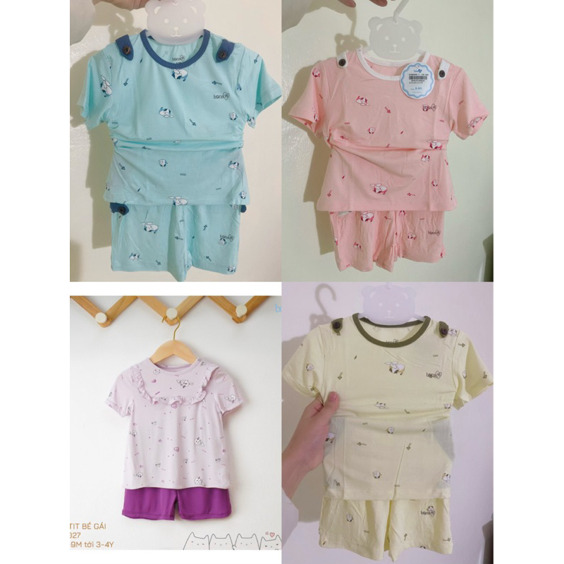 [BONS99] Bộ Cộc Tay Sợi Tre Mềm Mát Cho Bé 6m-4y Hãng Bons99