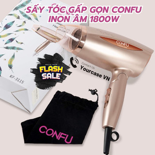 Máy sấy tóc ion âm confu kf-3115, sấy tóc du lịch gấp gọn, 1800w, chính hãng, sang trọng, cao cấp