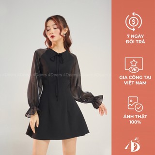 Đầm kiểu tay áo cách điệu lụa cao cấp 4DEARS Mess Sleeves Dress