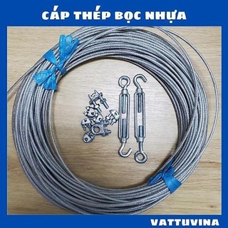 Dây cáp thép bọc nhựa phi 3mm - 4mm - 5mm - 6mm - 8mm .tăng cáp ,ốc khoá cáp dùng trong công nghiệp và gia đình