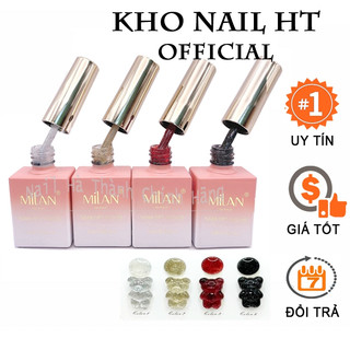 Set sơn gel 4 màu nhũ flash kim tuyến Milan