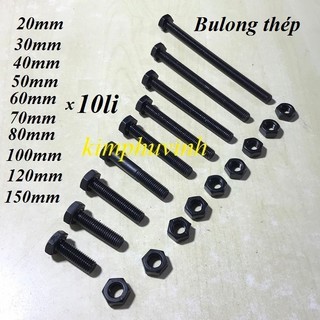 M10 bulong chịu lực 10li - bulong thép 10li - bulon đen 8.8