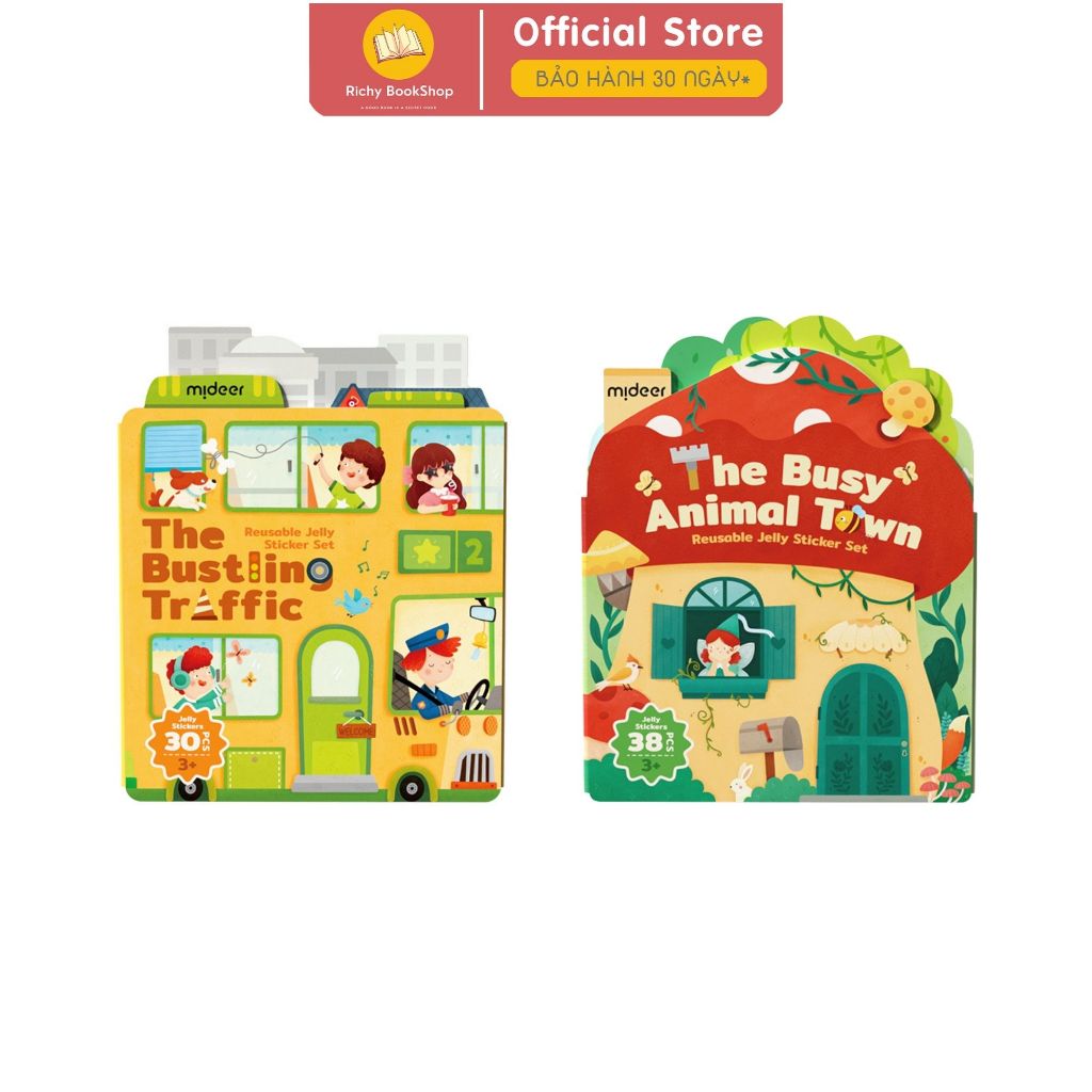 Miếng dán dùng nhiều lần Mideer Reusable Jelly Sticker Set dán được trên nhiều bề mặt - Richy bookshop