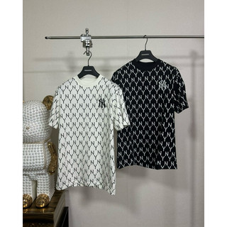 Áo phông nam nữ Premium Cotton MLB in chữ monogram logo ngực ny thêu TN11603