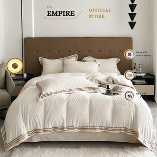 Bộ chăn ga gối nệm đệm nỉ tuyết sữa 4 món cao cấp mùa đông EMPIRE drap chun phủ mẫu hot - Bình Châu Bedding & Decor