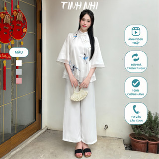 Pháp phục đi chùa thêu hạc TINH NHI thanh lịch sang trọng PP25