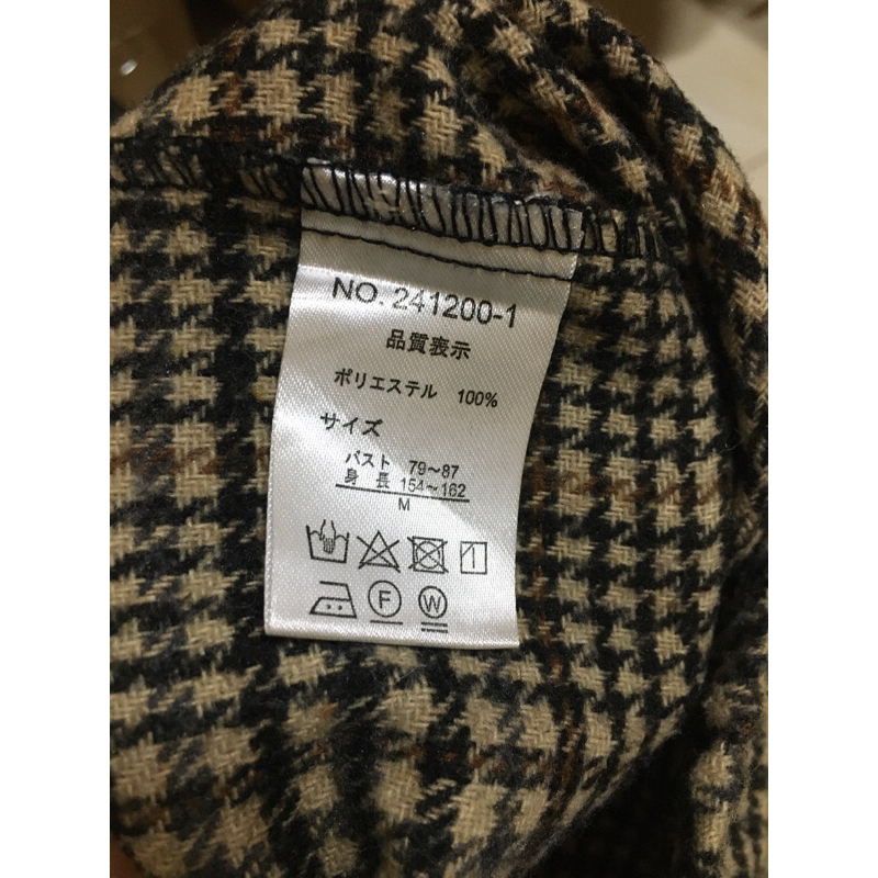 Sơmi dạ Nhật NoBrand houndstooth woolen shirt