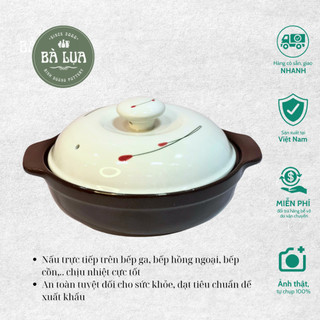 Thố đất, nồi đất cạn 18cm Hàn Quốc chuyên nấu mì cay, nấu trực tiếp trên bếp siêu bền