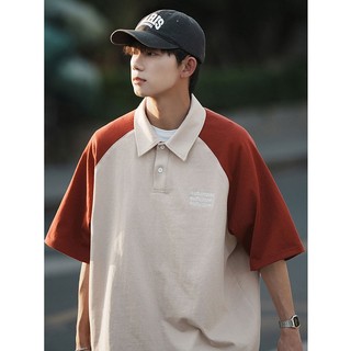Áo Polo FKZ unisex thêu chữ AUTUMNER Áo thun phông cổ bẻ phối màu tay nam nữ chất cotton khô thoáng mát