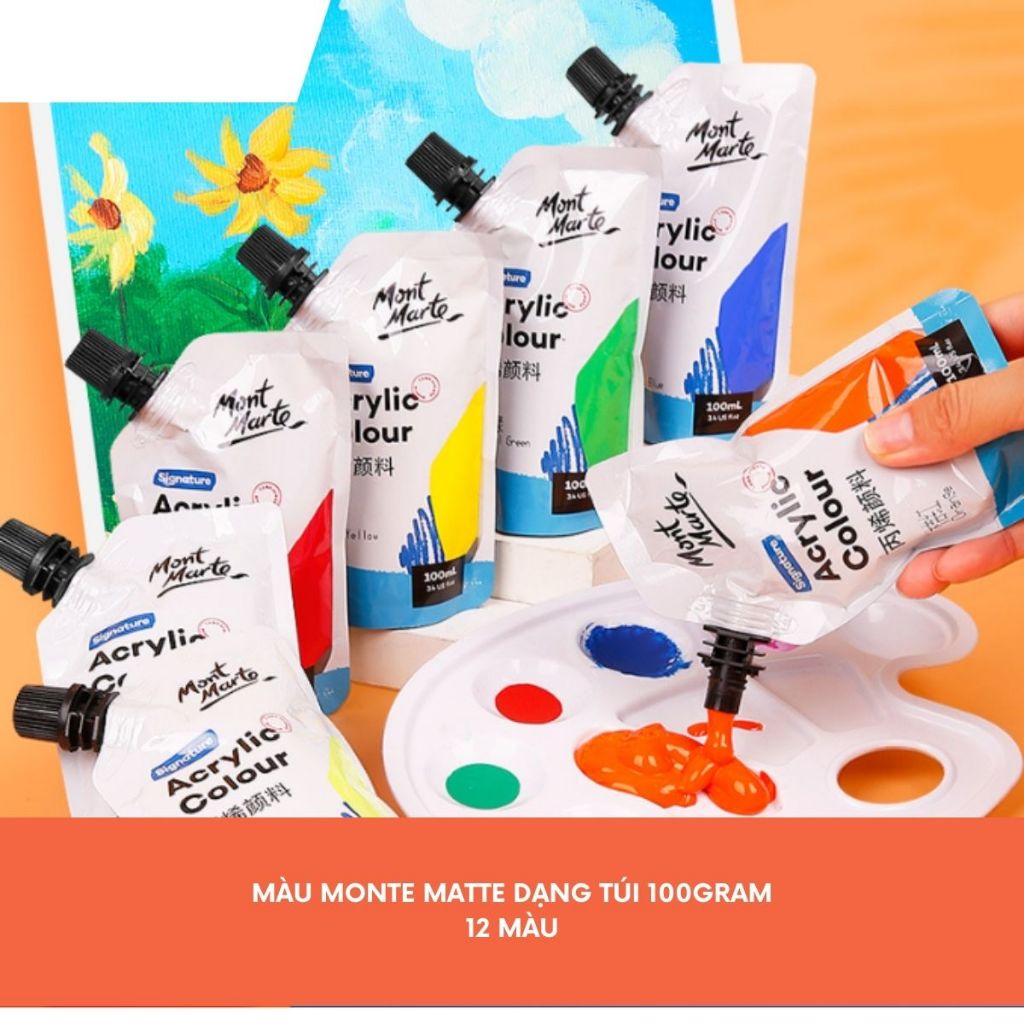 Set 12 túi Màu Acrylic Monte Marte 100ml