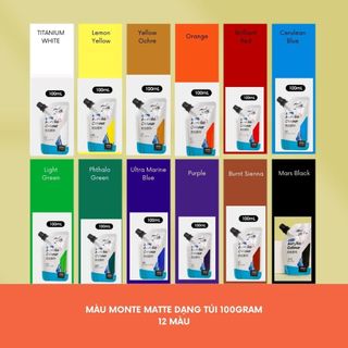 Set 12 túi Màu Acrylic Monte Marte 100ml