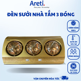 Đèn Sưởi Nhà Tắm 3 Bóng ARETI Treo Tường Hồng Ngoại Chống Chói Mắt Ấm Nhanh Chính Hãng Areti
